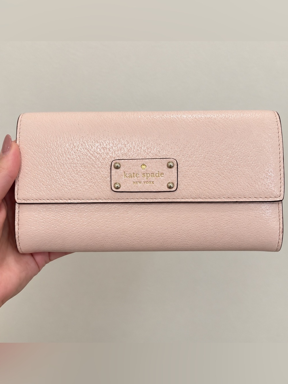 Kate Spade New York Wellesley Jean Pink Pebbled Leather Continental Flap Wallet